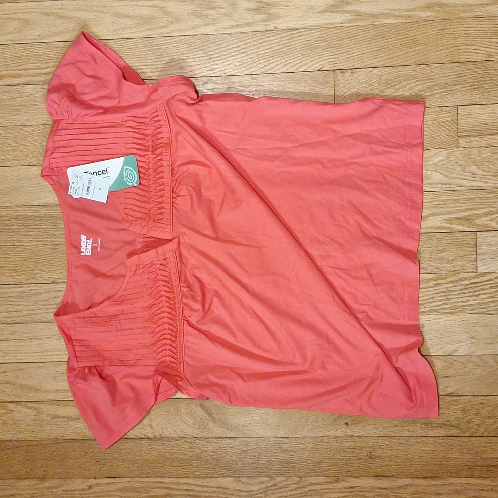 Lands' end flutter sleeve tencel tee